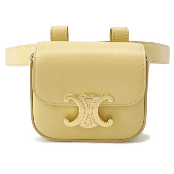 CELINE Triomphe belt bag Leather Yellow 45BCN3 - Picture 1 of 13